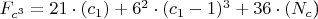 $F_{c^3}=21\cdot(c_1)+6^2\cdot(c_1-1)^3+36\cdot(N_c$)