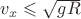 $v_x\leqslant \sqrt{gR}$