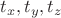 $t_x, t_y, t_z$