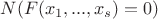 $N(F(x_1,...,x_s)=0)$