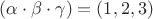 $(\alpha\cdot\beta\cdot\gamma)=(1,2,3)$