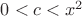 $0<c<x^2$
