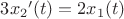 $3 {x_2}' (t) =2 x_1 (t)$