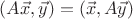 $(A\vec x,\vec y)=(\vec x,A\vec y)$