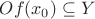 $Of(x_0)\subseteq Y$