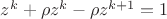 $z^{k}+\rho z^{k} - \rho z^{k+1}=1$