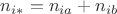 $ n_{i*}=n_{ia}+n_{ib}$