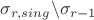$\sigma_{r,sing}\backslash\sigma_{r-1}$
