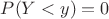 $P(Y<y)=0$