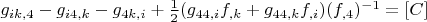$g_{ik,4}-g_{i4,k}-g_{4k,i}+\frac 12(g_{44,i}f_{,k}+g_{44,k}f_{,i})(f_{,4})^{-1}=\left[C\right]$