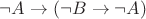 $\neg A\to(\neg B\to\neg A)$