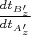 $\frac{dt_{B'_z}}{dt_{A'_z}}$