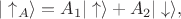 $|\uparrow_A \rangle = A_1|\uparrow \rangle +A_2|\downarrow \rangle,$ $|\uparrow_A \rangle = A_1|\uparrow \rangle +A_2|\downarrow \rangle,$