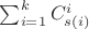 $\sum_{i=1}^k C_{s(i)}^i$