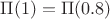 $\Pi(1)=\Pi(0.8)$