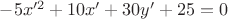 $-5x'^2+10x'+30y'+25=0$