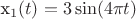 x_1(t)=3\sin(4\pi t)