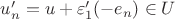 $u'_n = u + \varepsilon'_1(-e_n) \in U$