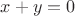 $ x + y = 0 $
