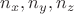 $n_x, n_y, n_z$