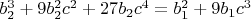 $b_2^3+9b_2^2c^2+27b_2c^4=b_1^2+9b_1c^3$