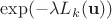 $\exp (-\lambda L_k(\mathbf u))$