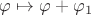 $\varphi\mapsto \varphi+\varphi_1$