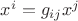 $x^i=g_{ij}x^j$