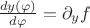 $\frac{dy(\varphi)}{d\varphi}=\partial_{y}f$