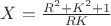 $X=\frac {R^2+K^2+1} {RK}$