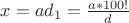 $x=ad_1=\frac{a*100!}{d}$