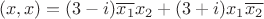 $$(x,x)=(3-i)\overline{x_1}x_2+(3+i)x_1\overline{x_2}$$