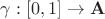 $\gamma : [0,1] \to \mathbf{A}$