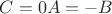 $C = 0 \Longlefrrightarrow A = -B$ $C = 0 \Longlefrrightarrow A = -B$