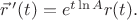 $\vec r\,'(t)=e^{t\ln A}r(t).$