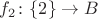 $f_2\colon\{2\}\to B$
