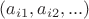 $(a_{i1},a_{i2},...)$