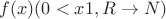 $f(x) (0 < x \leqstant 1, R \to N)$