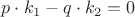 $p \cdot k_1 -q \cdot k_2=0$