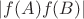 $|f(A)f(B)|$