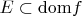 $E\subset \mathrm{dom}{f}$