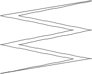 $\begin{picture}(100,100) \put(0,0){\line(5,1){80}} \put(0,0){\line(6,1){100}}  \put(100,16){\line(-5,1){80}} \put(80,16){\line(-5,1){80}}  \put(0,32){\line(5,1){80}} \put(20,32){\line(5,1){80}} \put(100,48){\line(-5,1){80}} \put(80,48){\line(-5,1){80}} \put(0,64){\line(6,1){100}} \put(20,64){\line(5,1){80}} \end{picture}$