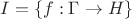 $I = \left\lbrace f: \Gamma \to H\right\rbrace$