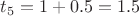 $t_5=1+0.5=1.5$ $t_5=1+0.5=1.5$