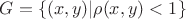 $G=\{(x,y) | \rho (x, y)<1\}$