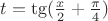 $t = \tg(\frac{x}{2}+\frac{\pi}{4})$ $t = \tg(\frac{x}{2}+\frac{\pi}{4})$
