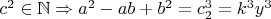 $c^2 \in \mathbb{N}\Rightarrow a^2-ab+b^2=c_2^3=k^3y^3$
