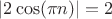 $|2\cos(\pi n)| = 2$