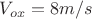 $V_{ox}=8 m/s$