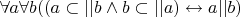 $\forall a \forall b ((a\subset|| b \land b\subset|| a) \leftrightarrow a || b)$